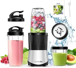 Consciot CB10 11Pcs Personal and Countertop Blender Combo, 900 Peak Watts
